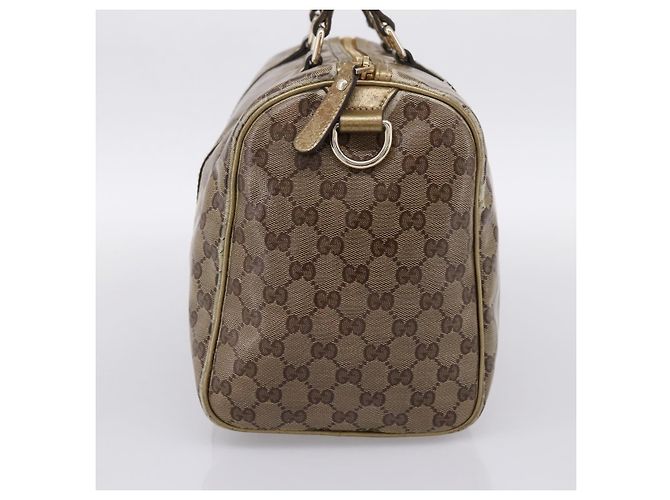 Borsa Boston GUCCI GG Crystal Coated Canvas Gold 193603 Auth 197908 D'oro - vista 4