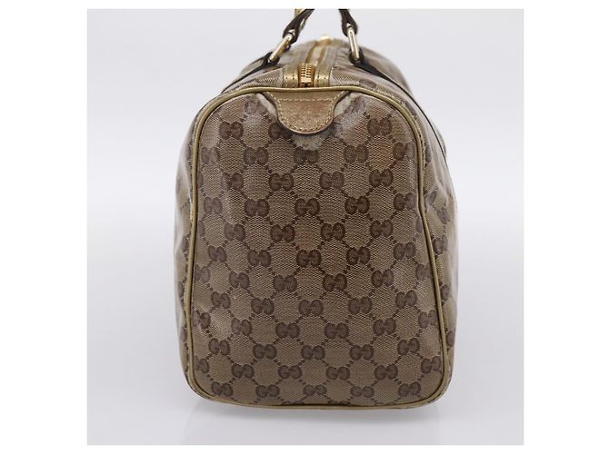 Borsa Boston GUCCI GG Crystal Coated Canvas Gold 193603 Auth 197908 D'oro - vista 5