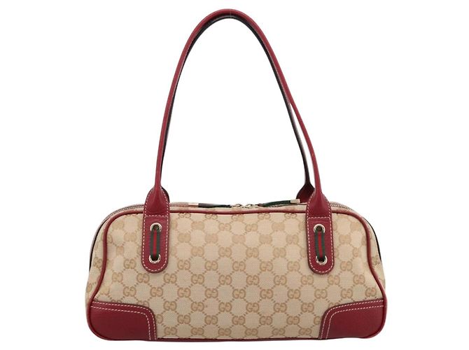 Bolsa Gucci GG Canvas Princey Web Sherry Line Beige Gold 161720 Auth 200889V Bege Dourado - vista 3