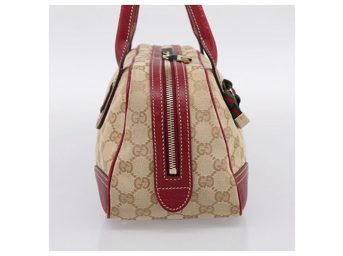Bolsa Gucci GG Canvas Princey Web Sherry Line Beige Gold 161720 Auth 200889V Bege Dourado - vista 4