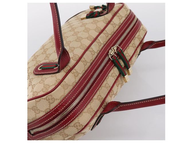 Bolsa Gucci GG Canvas Princey Web Sherry Line Beige Gold 161720 Auth 200889V Bege Dourado - vista 6