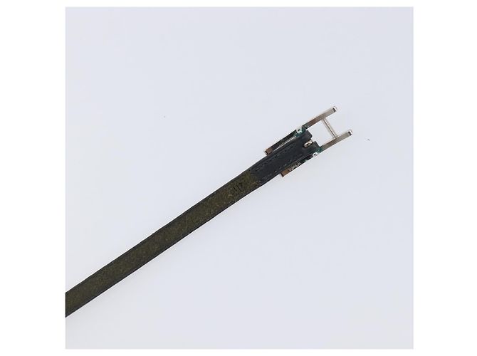 Hermès HERMES Api Choker Bracelet Leather Black Silver Auth 198841A Nero Argento - vista 10