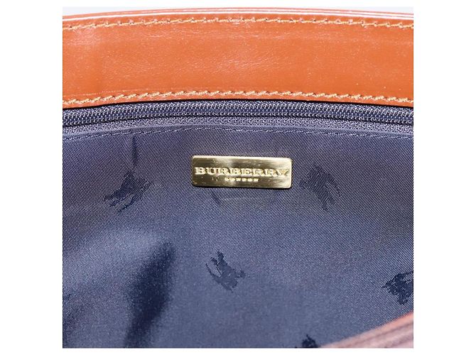 Borsa a tracolla BURBERRY Nova Check PVC Beige Gold Auth 197805A D'oro - vista 10