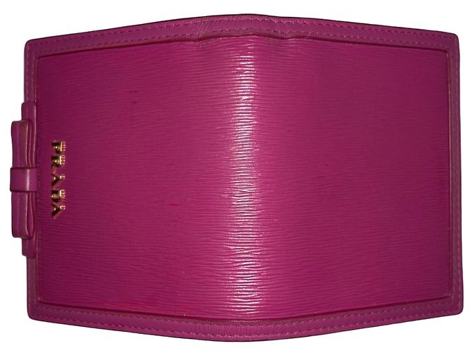 Prada Cartera Saffiano Bow Bi-fold - Magenta Rosa - vista 2