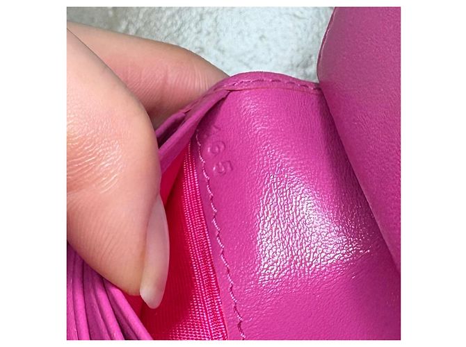 Prada Cartera Saffiano Bow Bi-fold - Magenta Rosa - vista 6