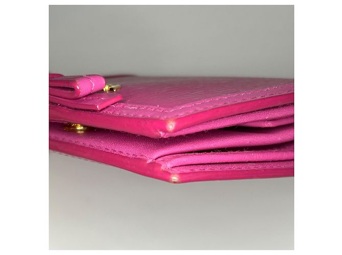 Prada Cartera Saffiano Bow Bi-fold - Magenta Rosa - vista 8
