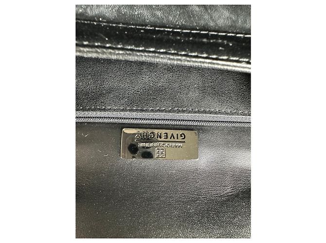 Vintage Givenchy Handtasche aus glattem Leder Schwarz Gold - Ansicht 5