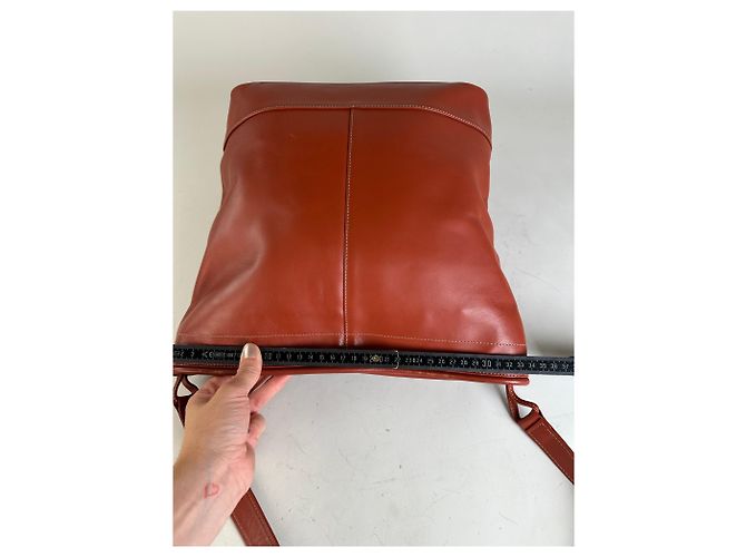 Vintage Issey Miyake Leder Tote Bag Rust Rot - Ansicht 10