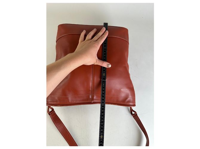 Vintage Issey Miyake Leder Tote Bag Rust Rot - Ansicht 11