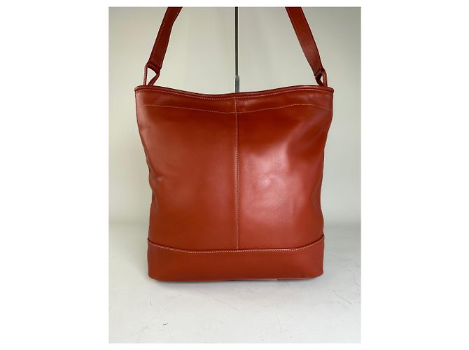 Vintage Issey Miyake Leder Tote Bag Rust Rot - Ansicht 15