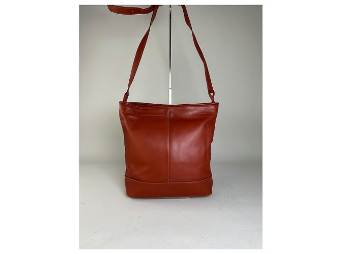 Vintage Issey Miyake Leder Tote Bag Rust Rot - Ansicht 2