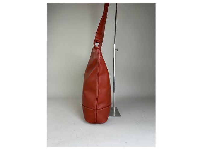 Vintage Issey Miyake Leder Tote Bag Rust Rot - Ansicht 4