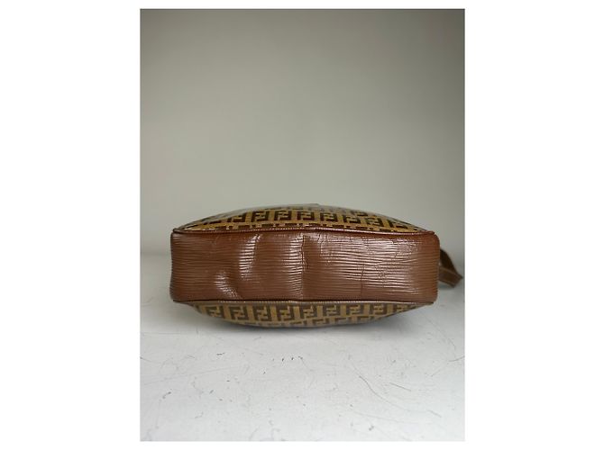 Vintage Fendi FF Monogram Canvas Schultertasche Brown Tan - Ansicht 12