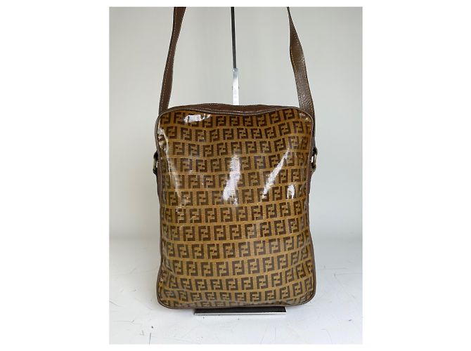 Vintage Fendi FF Monogram Canvas Schultertasche Brown Tan - Ansicht 15
