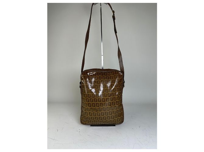 Vintage Fendi FF Monogram Canvas Schultertasche Brown Tan - Ansicht 2