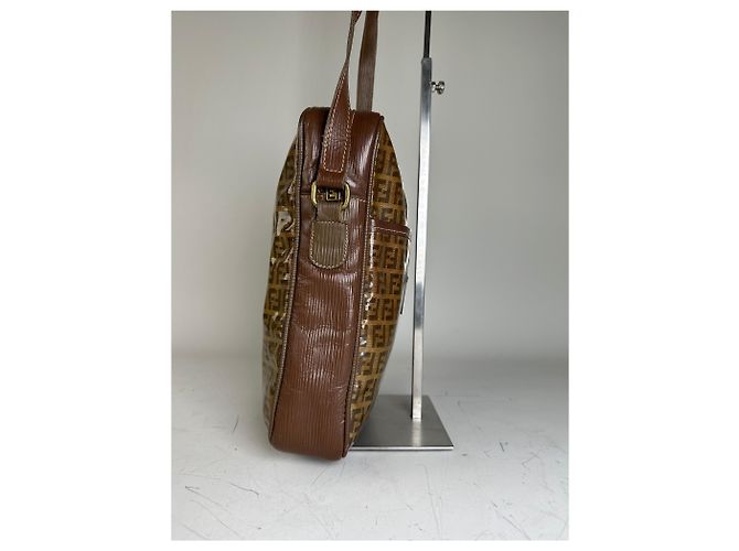 Vintage Fendi FF Monogram Canvas Schultertasche Brown Tan - Ansicht 4