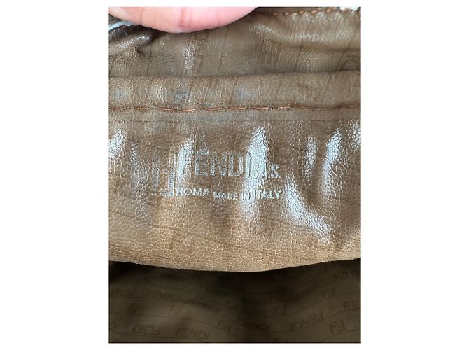 Vintage Fendi FF Monogram Canvas Schultertasche Brown Tan - Ansicht 5