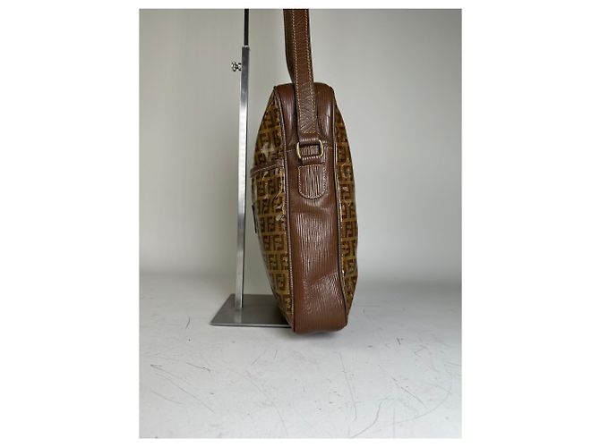 Vintage Fendi FF Monogram Canvas Schultertasche Brown Tan - Ansicht 7