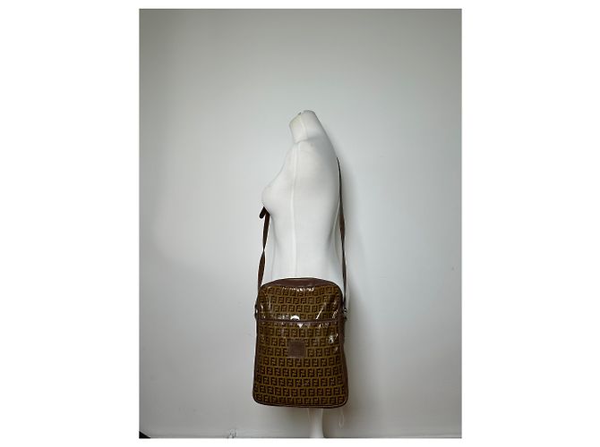 Vintage Fendi FF Monogram Canvas Schultertasche Brown Tan - Ansicht 8