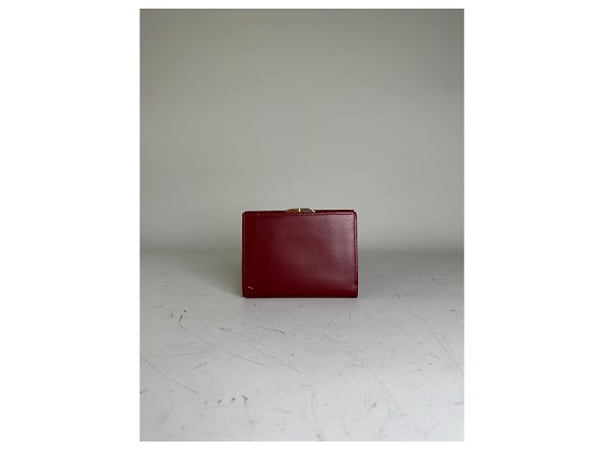 Vintage Givenchy Leather Wallet Burgundy Gold Dark red - view 12