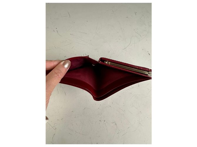 Vintage Givenchy Leather Wallet Burgundy Gold Dark red - view 6