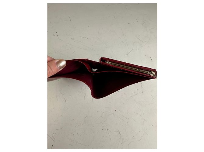 Vintage Givenchy Leather Wallet Burgundy Gold Dark red - view 7