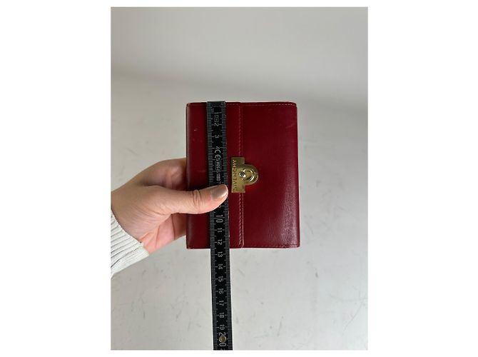 Vintage Givenchy Leather Wallet Burgundy Gold Dark red - view 9