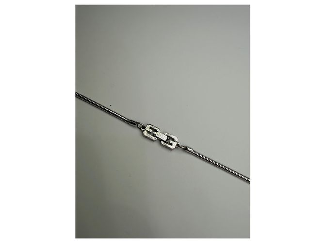 Collana con pendente logo Givenchy vintage argento nero - vista 8