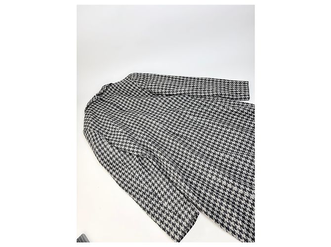 Chloé Vintage Chloe Kleid aus Wollmischung Hahnentritt Schwarz Weiß - Ansicht 10
