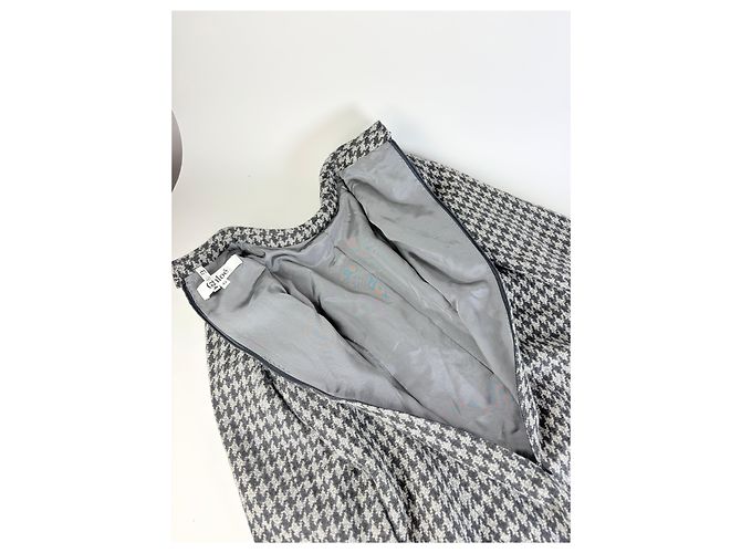 Chloé Vintage Chloe Kleid aus Wollmischung Hahnentritt Schwarz Weiß - Ansicht 11