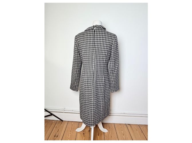 Chloé Vintage Chloe Kleid aus Wollmischung Hahnentritt Schwarz Weiß - Ansicht 3