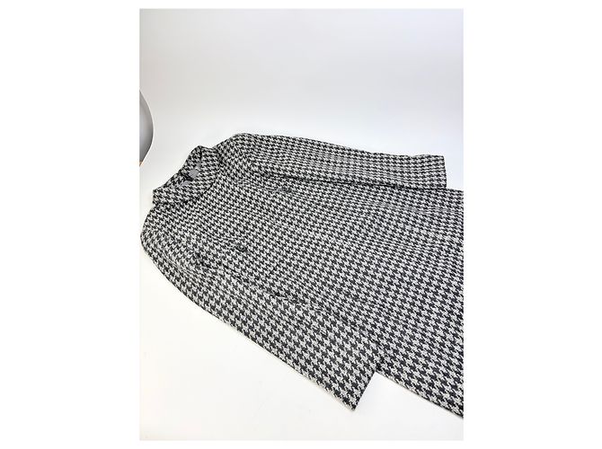 Chloé Vintage Chloe Kleid aus Wollmischung Hahnentritt Schwarz Weiß - Ansicht 5