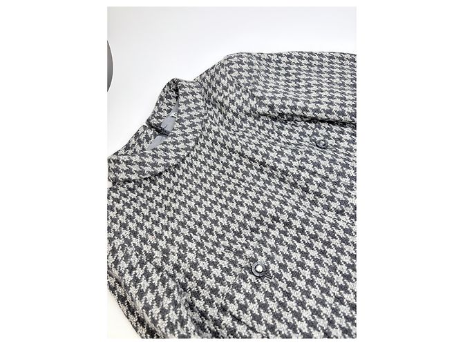Chloé Vintage Chloe Kleid aus Wollmischung Hahnentritt Schwarz Weiß - Ansicht 6