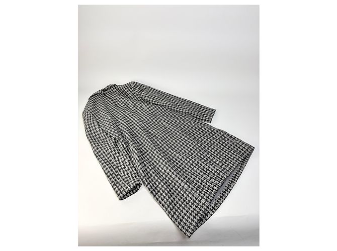 Chloé Vintage Chloe Kleid aus Wollmischung Hahnentritt Schwarz Weiß - Ansicht 8