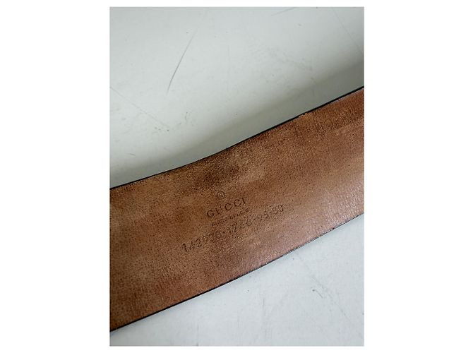 Vintage Gucci GG Supreme Canvas Gürtel Beige Brown Silver - Ansicht 4