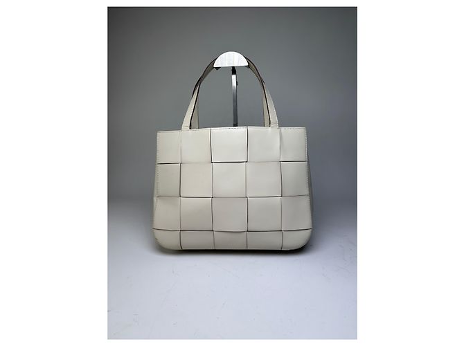 Tote in pelle strutturata Vintage Issey Miyake Cream Beige - vista 2