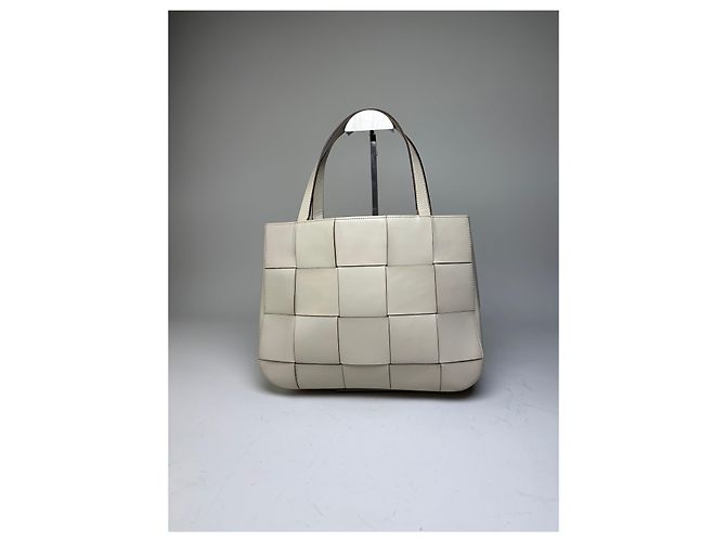 Tote in pelle strutturata Vintage Issey Miyake Cream Beige - vista 5