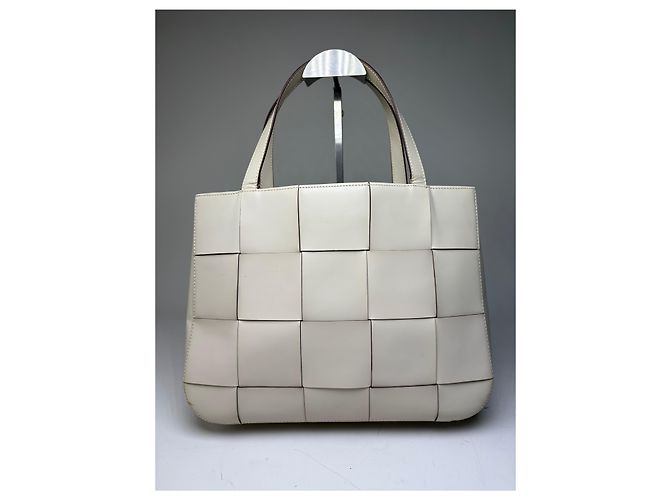 Tote in pelle strutturata Vintage Issey Miyake Cream Beige - vista 8
