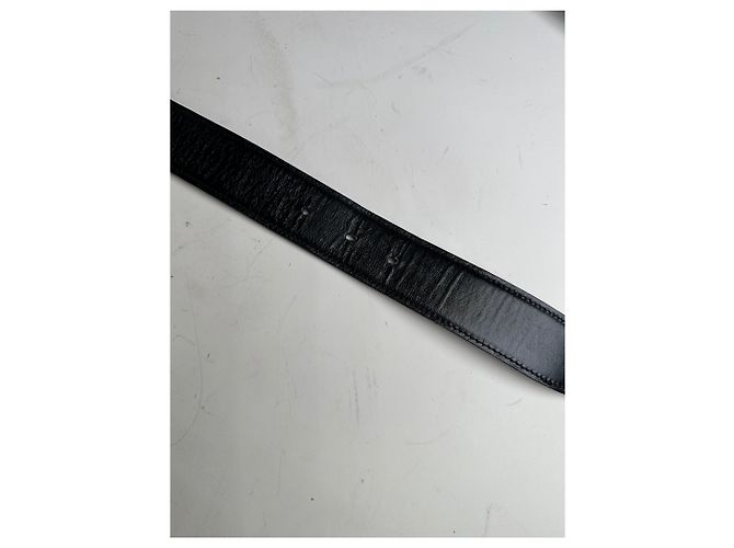 Cinto Vintage Gucci de couro Preto Tan Sem fivela - vista 5