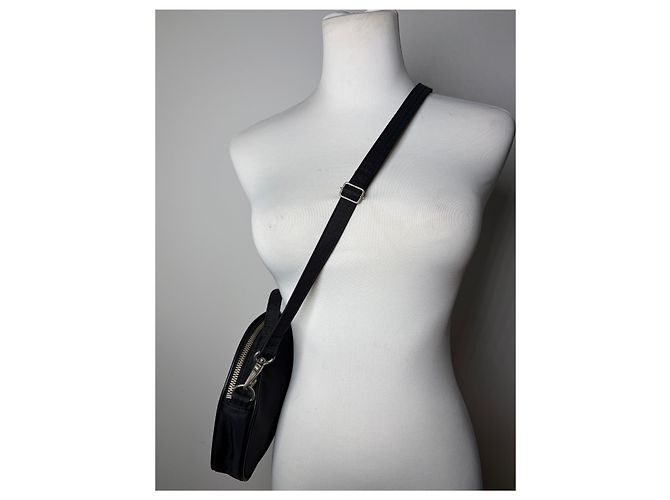 Vintage Comme Des Garcons TINY BAG Nylon Crossbody Schwarz - Ansicht 7