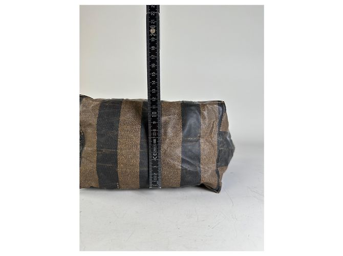 Tote Vintage Fendi Canvas Nero e Marrone - vista 10