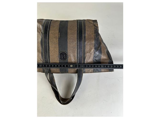 Tote Vintage Fendi Canvas Nero e Marrone - vista 7