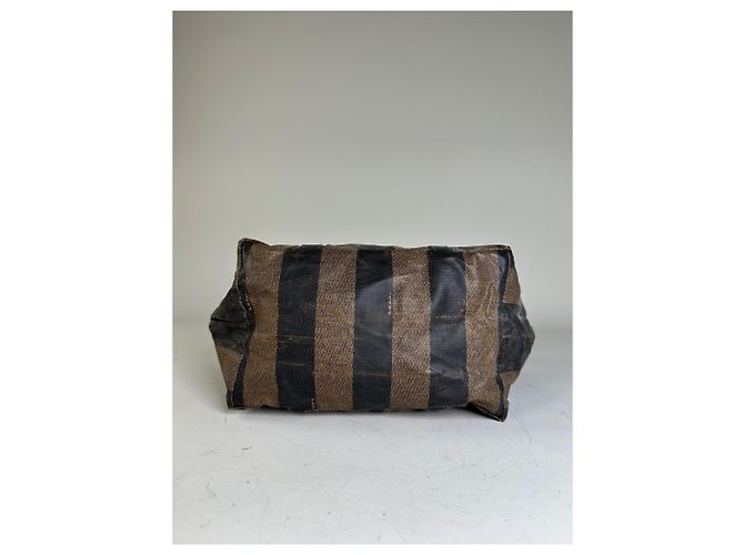 Tote Vintage Fendi Canvas Nero e Marrone - vista 9