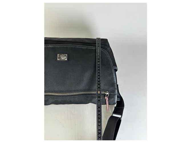Vintage Burberry Nylon Schultertasche Schwarz Silber - Ansicht 11
