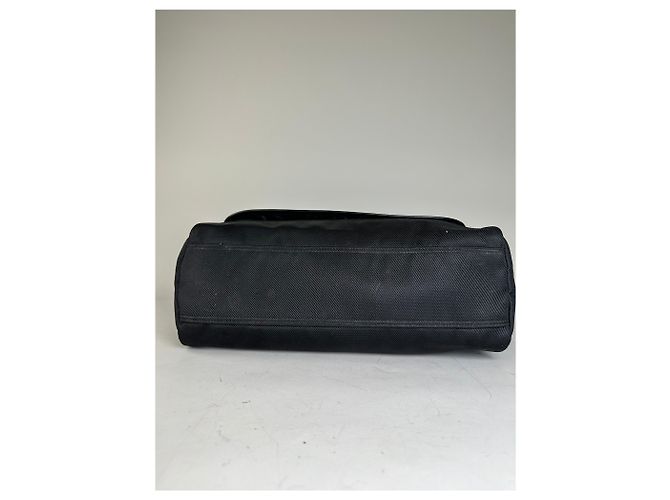 Vintage Burberry Nylon Schultertasche Schwarz Silber - Ansicht 12