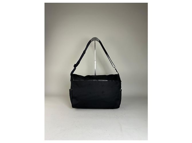 Vintage Burberry Nylon Schultertasche Schwarz Silber - Ansicht 2