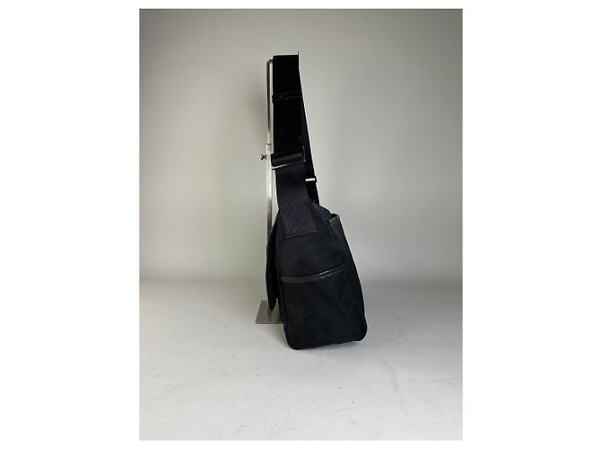 Vintage Burberry Nylon Schultertasche Schwarz Silber - Ansicht 7