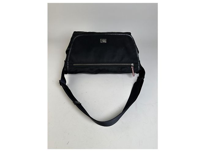 Vintage Burberry Nylon Schultertasche Schwarz Silber - Ansicht 9