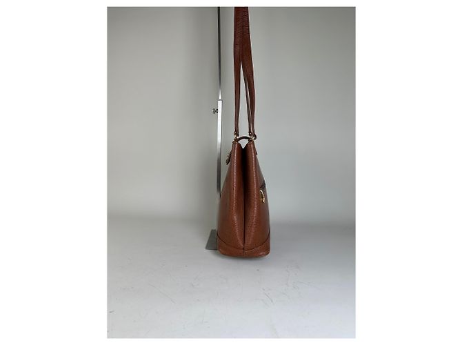 Vintage Courreges Schultertasche aus strukturiertem Leder Rust Gold Rot - Ansicht 6