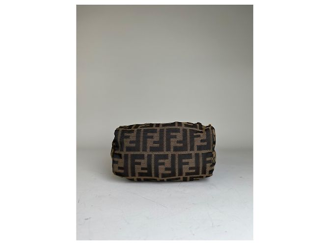 Mini Tote Vintage Fendi FF Monogram de Nylon Brown Beige Castaño - vista 9